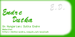 endre dutka business card